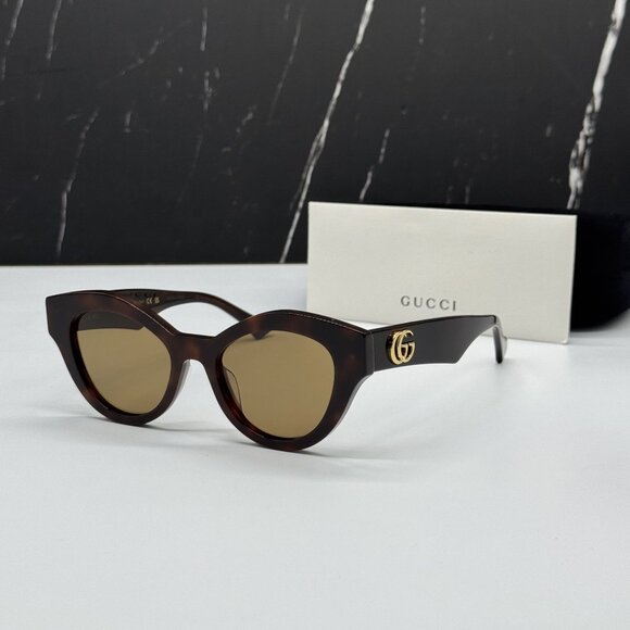 NEW GUCCI GG0957S 006 SUNGLASSES WOMEN HAVANA BROWN EYEWEAR - Picture 1 of 9